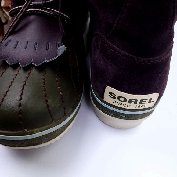 Sorel Purple Green Suede Boots Women's Sz 10 - Picture 4 of 11